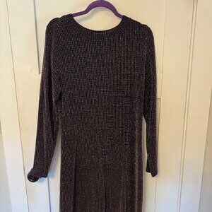 Black shimmer sheath dress